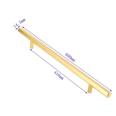 China 8870 Modern Gold Pitch-Tier 416mm Aluminum Plastic Knob Clamping Lever Pull Furniture Handle for sale