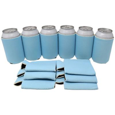 China Waterproof Neoprene Custom Logo DIY Sublimation Blank Solid Color 12oz White Can Cooler Bottle Coolers for sale