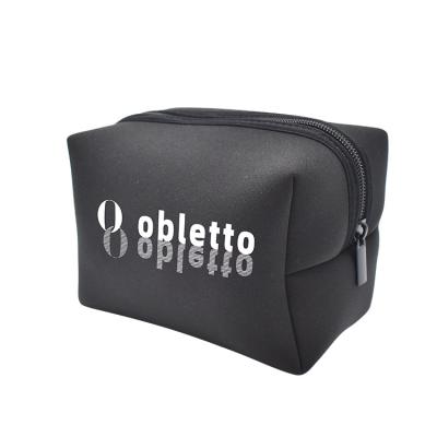 China Fashion Obletto Logo Neoprene Waterproof Portable Reusable Sublimation Neoprene Pouch Bag Neoprene Makeup Bag for sale