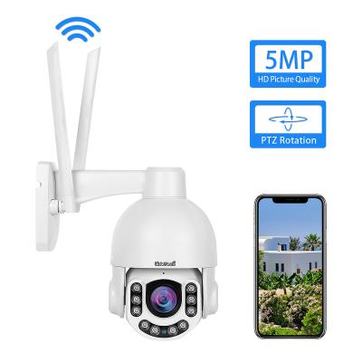 China White NIGHT VISION 5MP Wireless PTZ Camera Wifi Antenna IR LED Dome Video Surveillance Wifi Security for sale