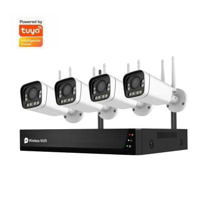 China JideTech 4CH 1080P Two Way Audio Camera NIGHT VISION WiFi CCTV NVR System Wireless Kits for sale