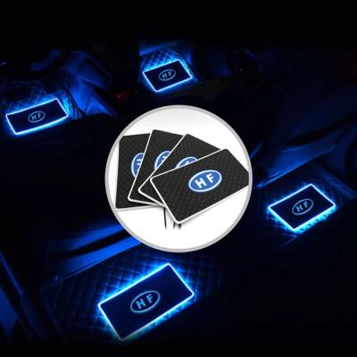 China Colorful Led Car Floor Mat Dia 27.5cm X 14.5cm Customized By LOGO for sale