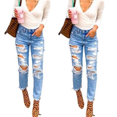 China New QUICK DRY hip jeans low waist European stretch ripped jeans for sale