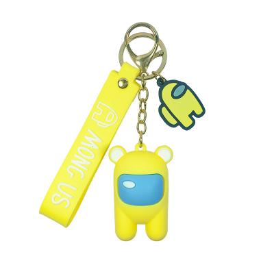 China promotion gift 3D kawaii cartoon character cute key ring key chain among us astronaut key chain for sale