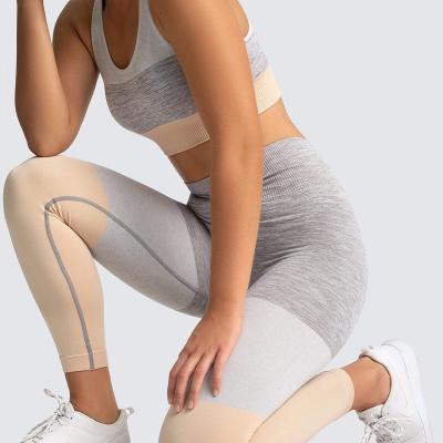 China Breathable Seamless Women's Yoga Set Gym Wear Fitness Leggings Bra Yoga Set for sale