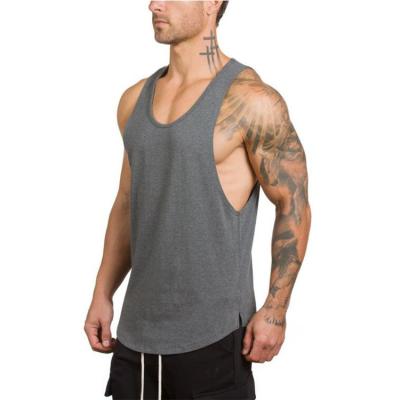 China Wholesale Custom Bodybuilding Mens Muscle Workout Stringer Gym Vest Fitness Singlet Anti-wrinkle Cotton Tank Tops for sale