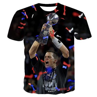 China Super Club Teams American Football Anti-wrinkle MVP Tom Brady 12 Uniform 3D Jersey Men's T-Shirt for sale