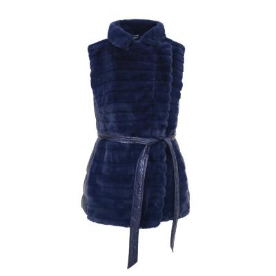 China Breathable 2023 new  arrival women  Autumn spring  line-cut faux fur fake down quilted padded fashion vests GRS optional  comfortable for sale