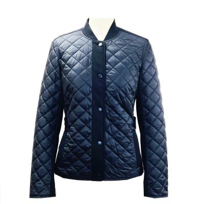 China Breathable 2023 new  women Autumn and winter ponte roma quilted padded spliced stand collar casual jacket for sale