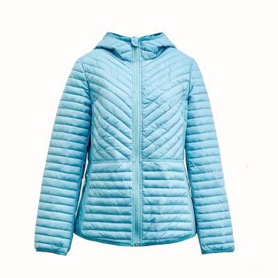 China Waterproof 2023 new  women Autumn and winter Nylon  special  quilted padded casual soft jacket hooded GRS optional Outdoor water repellent for sale