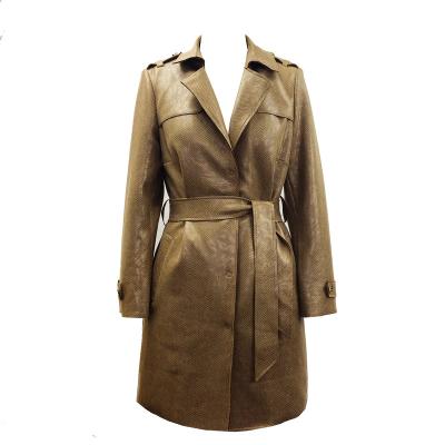 China Waterproof 2023 Outdoor Autumn Winter New Arrival women snake foil print micro suede scubaknit OEM coats for sale