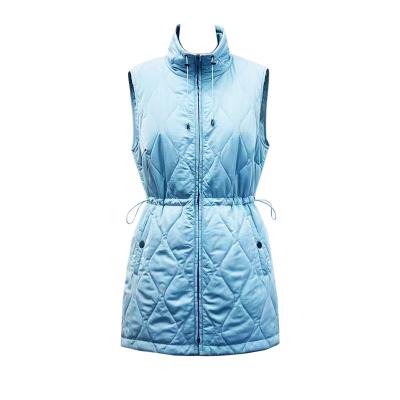 China Waterproof 2023 new  women  Autumn spring  Polyester  padded special quilted long vests  GRS optional Outdoor water repellent for sale