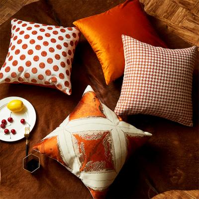 China Wholesale Anti-Pull Fashion Solid Color Diamond Dot Pillow Cases Custom Geometric Square Houndstooth Cushions for sale