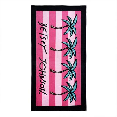 China Travel Digital Sublimation Thick Comfy Beach Towels 100% Pure Cotton Safe For Hotel Kids Large With Logo for sale