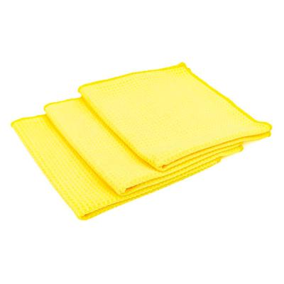 China Viable Color Microfiber Retail Waffle Wash Station Custom Solid Ultra Soft Absorbent Quick Dry Cleaning Towel for sale