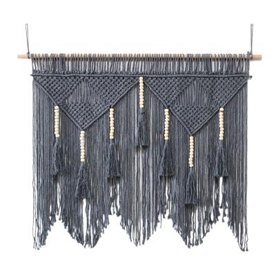 China Simple Wall Decor Bohemian Cotton Large Art Macrame Tassel Wall Hanging Rope Woven for Decor Backdrop for sale