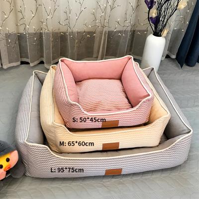 China Cat Bed New Design Breathable Ultra Soft Comfortable Washable Four Seasons Universal Rectangular Pet Bed for sale