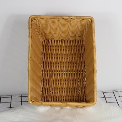 China Sustainable Home Organizer Handmade PE Rattan Eco-Friendly Storage Basket Storage Baskets For Food for sale