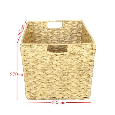 China Sustainable Foldable Storage Basket Waterproof Handmade Woven Rattan Basket for sale