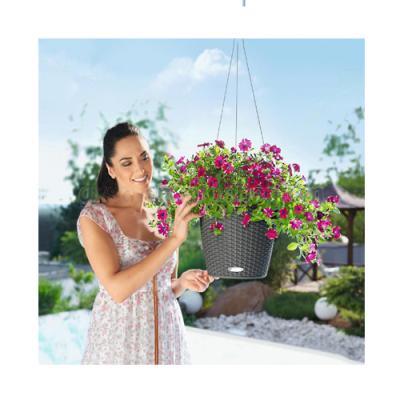 China Garden Flower Pot Around Lechuza Nido Cottage Resin Self-Watering Hanging Planter for sale