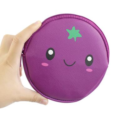 China Mini Small Circle Coin Pouch Waterproof Cute Round Coin Pouch Waterproof Korean Custom Leather Coin Pouch for sale