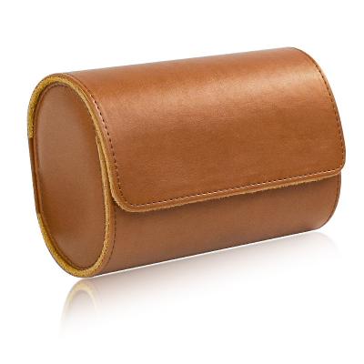 China Wholesale 2 Slots Luxury Portable Rolling Watch Box Gift Leather Case Travel Wrist Watch Organizer Men Case for sale