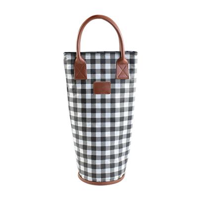 China Custom Logo Waterproof Travel Cooler Bag Signal Tote Wine Bottle Bag Leak Proof Portable Wine Cooler Bag For Gift Beach Picnic for sale