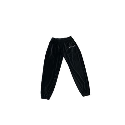 China The breathable black slim fitting sweatpants fabric is comfortable and the warm and elastic pants are flexible in color for sale