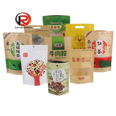 China Custom Printing Aluminum Foil Stand Up Vacuum Bags Packaging Heat Sealable Aluminum Snacks Metallized Vacuum Pouches for sale