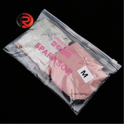 China Custom Logo Frosted Clear Matte Zipper Lock Underwear Zipper Moisture Proof Plastic Bikini Swimming Clothes Packaging Bag for sale