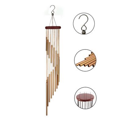 China Minimalist Gold Spiral Shape Sympathy 18 35 Inch Metal Tube Decor Wind Bell Chimes For Family for sale