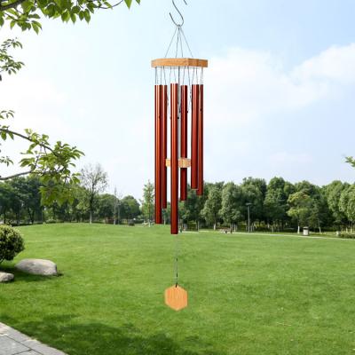 China Minimalist Hexagon Tray Garden Wind Bell Bamboo Large 28 Inch Heavy Metal Memorial Wind Chimes for sale