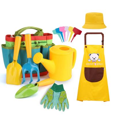 China Mini Garden Tool Kit Kids Funny Outdoor Colorful 9 Piece Garden Gardening Tool Kit for sale