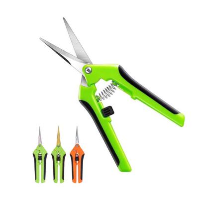 China Anti-Slip Handle Stainless Steel Shears Tools For Handing Pruner Small Garden Trimming Scissors for sale