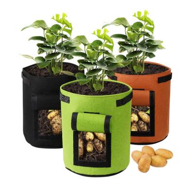 China Low Price Vegetables Felt Planting Bag Nonwoven Fabric Potato Pot Custom Color Plant Grow Bag for sale