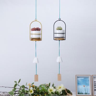 China DIY Combination CIA Minimalist Style Ceramic Wind Rings Flowerpot Succulents Hanging Flower Pots for sale