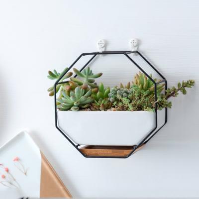 China Bamboo Medium Indoor Ceramic Planter Tray Wall Hanging Succulents Plant Pots From Europe for sale