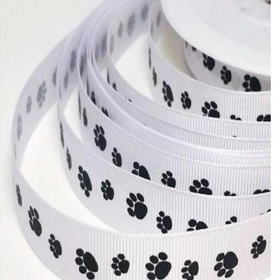 China Eco-Friendly Custom Dogs Paw Printed Grosgrain Ribbon Animal Wholesales for sale