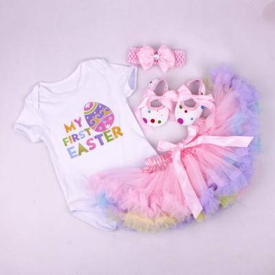 China Wholesale First Easter Egg Short Sleeve Newborn Toddler Baby Infant Clothing for sale