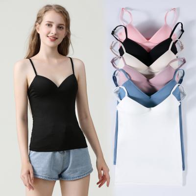 China New Breathable Modal One Piece Ladies Seamless White Camisole Tops for sale