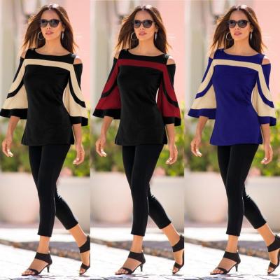 China New Arrival QUICK DRY Ladies Shoulder-Exposed T-shirt Bat Sleeve Tops Women's Bat Sleeve for sale