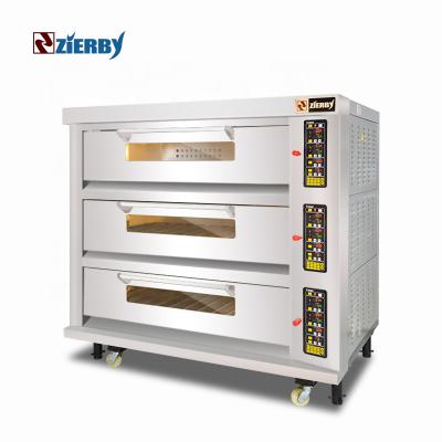 China Factory Commercial Pizza Oven 12 Tray Commercial 3-Layer Tray Supply Delicious Bread 220v Oven for sale