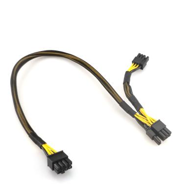 China COMPUTER 6+2 pcie to dual 6+2 pcie with jacketed power extension cable for sale