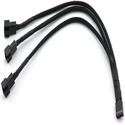 China 1 To 3 4 Pin PWM Fan Splitter Cable Sheathed Black No for sale