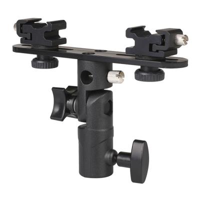 China Camera Accessories Suitable For Hot Shoe Camera Monitor Cameras T Type Double Snap Bracket for sale