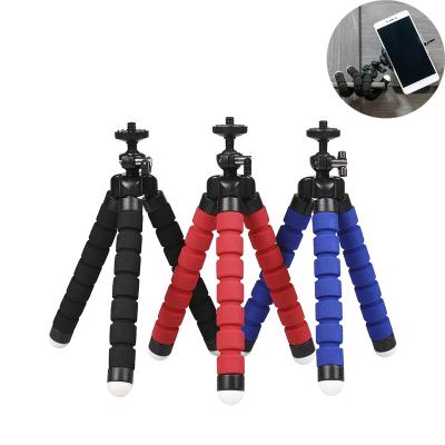 China PORTABLE Mini Flexible Sponge Octopus Tripod for iPhoneSamsungHuawei Cell Phone Action Camera Holder for Gopro 10 9 8 7 6 5 Sj7 DJI OSMO for sale