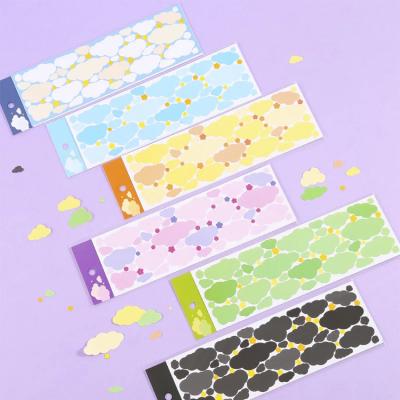 China Eco - Friendly Custom Printing Colorful Long Strip Clouds Stickers For DIY Opens Notebook Journal for sale