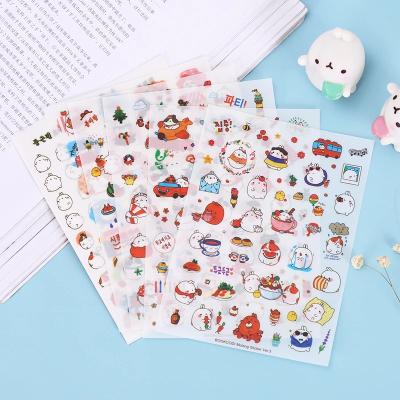 China Cute Cartoon Rabbit Sticker Rabbit Cartoon Animals PVC Cartoon Stickers Diary Sticker for sale