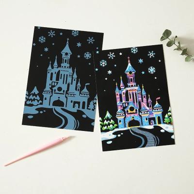 China Educational Toys Rainbow Scratch Art Paper Card Set DIY Art Painting Toy Magic Color for sale