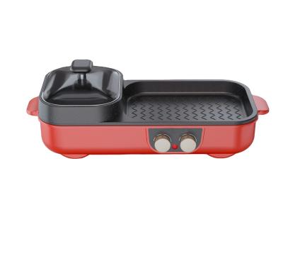 China Easy Cleaning Hotel 2 In 1electric Barbecue Grill Pan With Hot Pot for sale